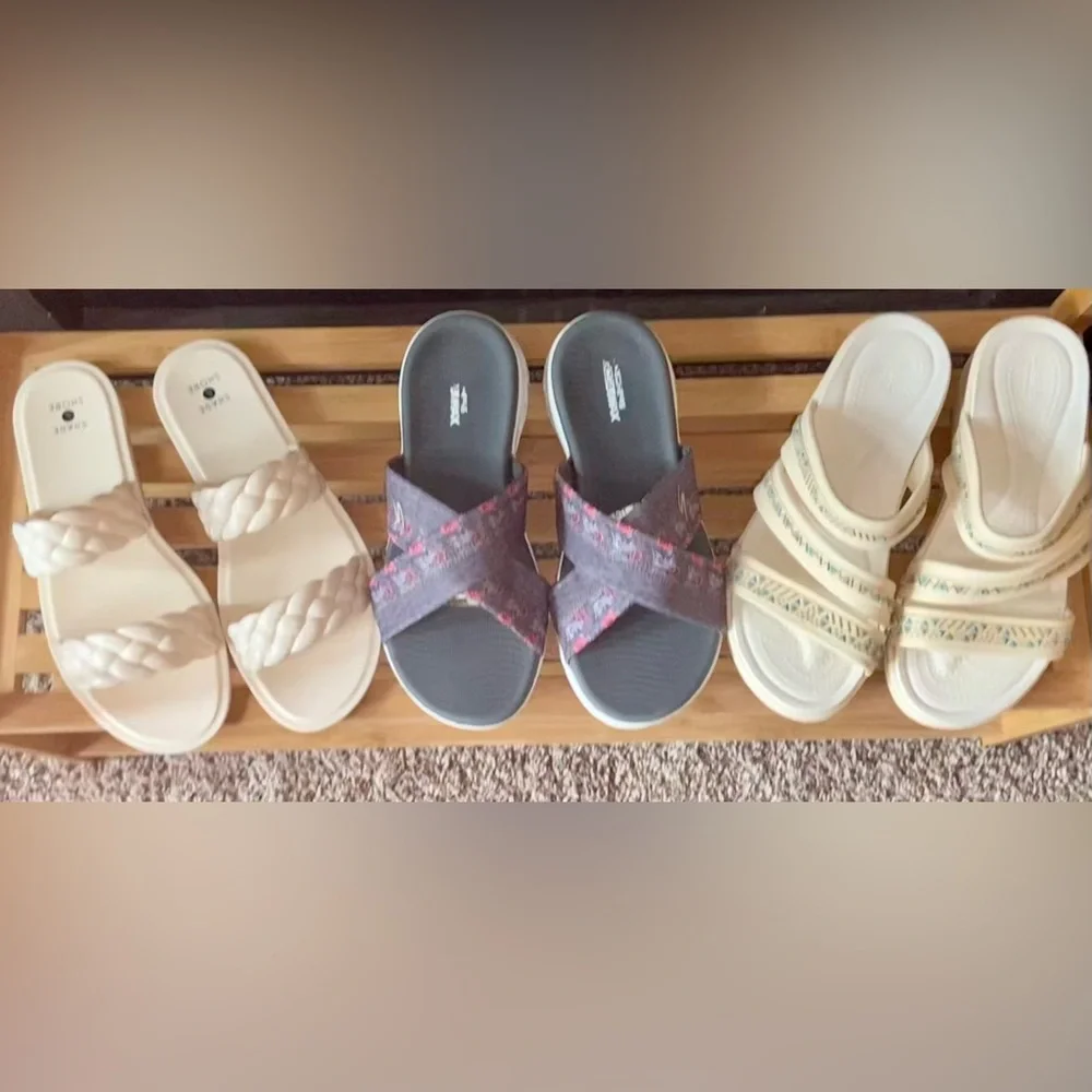 Bundle 3 Sandals-One Crocs, One Sketchers, One S & S, All Sz-8 Used/Nice/Clean